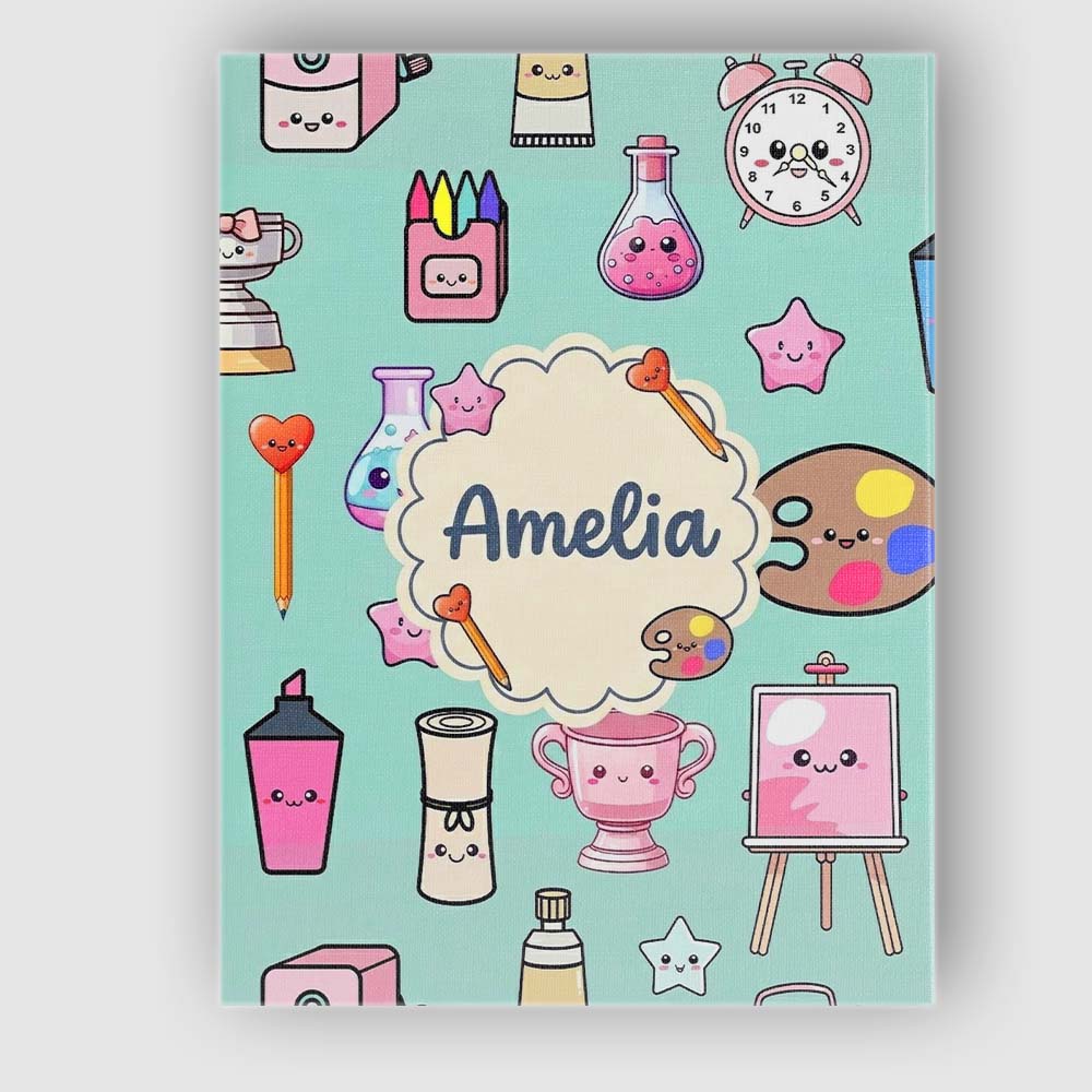 Personalised Name Cute Kawaii Graduate Boy Custom Unique Gift Idea Elegant Feature Canvas Wall Art Print Decor Picture Ready to Hang