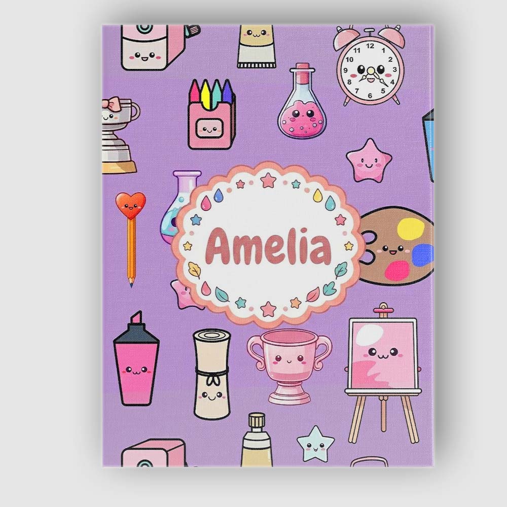 Personalised Name Cute Kawaii Graduation Custom Unique Gift Idea Elegant Feature Canvas Wall Art Print Decor Picture Ready to Hang