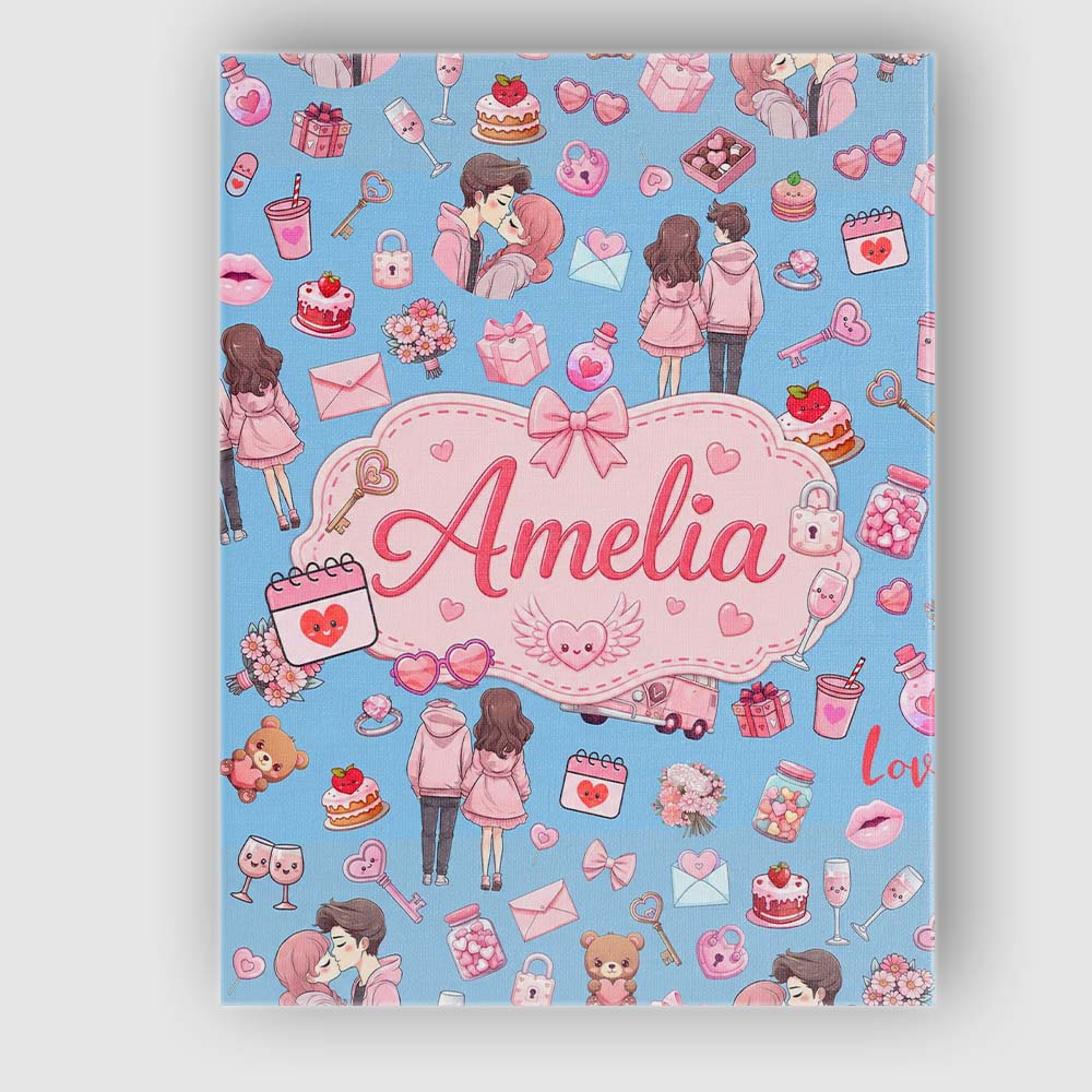 Personalised Name Cute Love Couple Gifts Custom Unique Gift Idea Elegant Feature Canvas Wall Art Print Decor Picture Ready to Hang