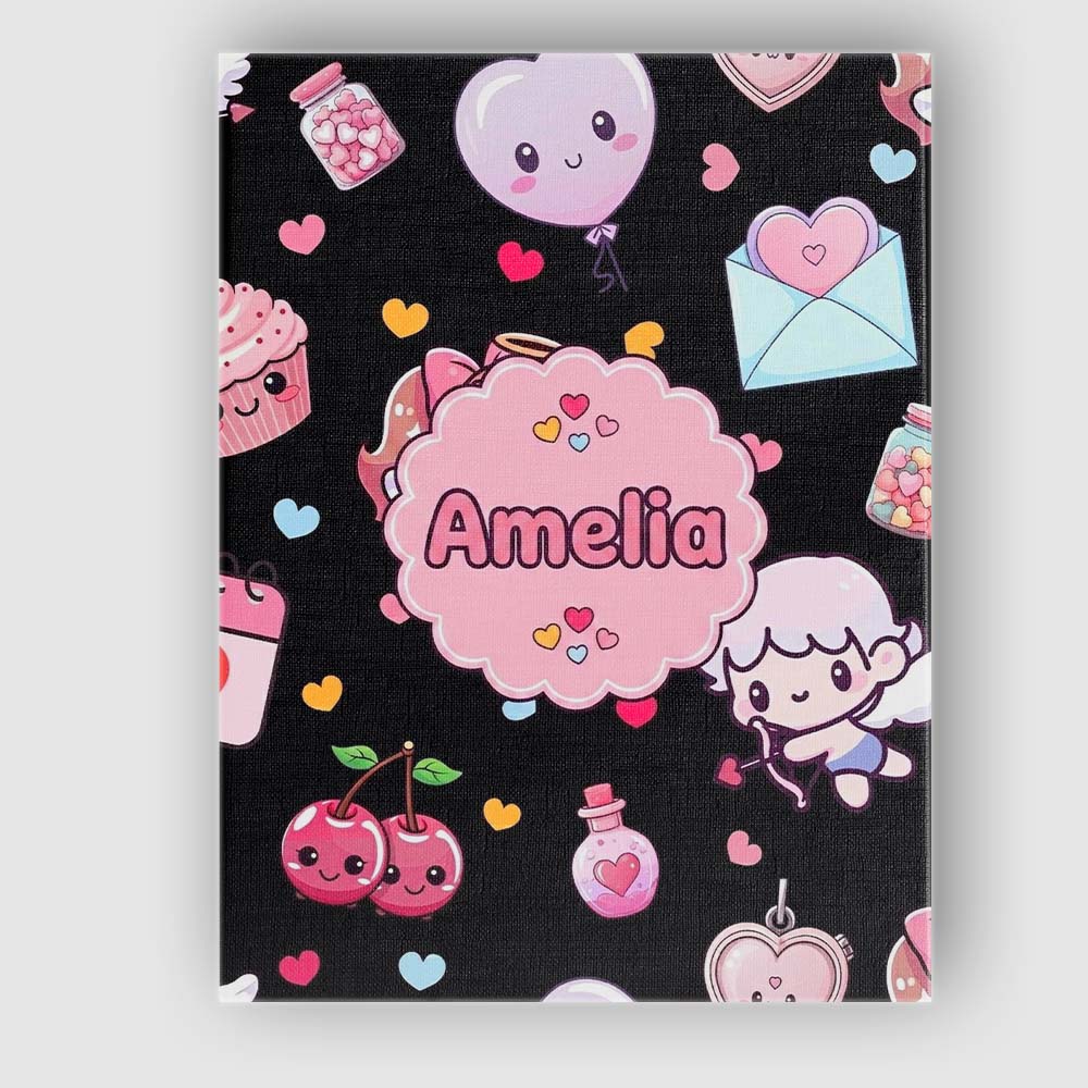 Personalised Name Cute Cupid Angels Hearts Custom Unique Gift Idea Elegant Feature Canvas Wall Art Print Decor Picture Ready to Hang