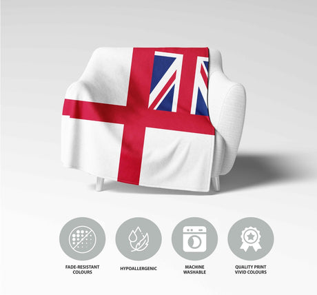 Royal Navy Flag Military Fleece Blanket - Home Decor Throw Gift Custom Made Soft