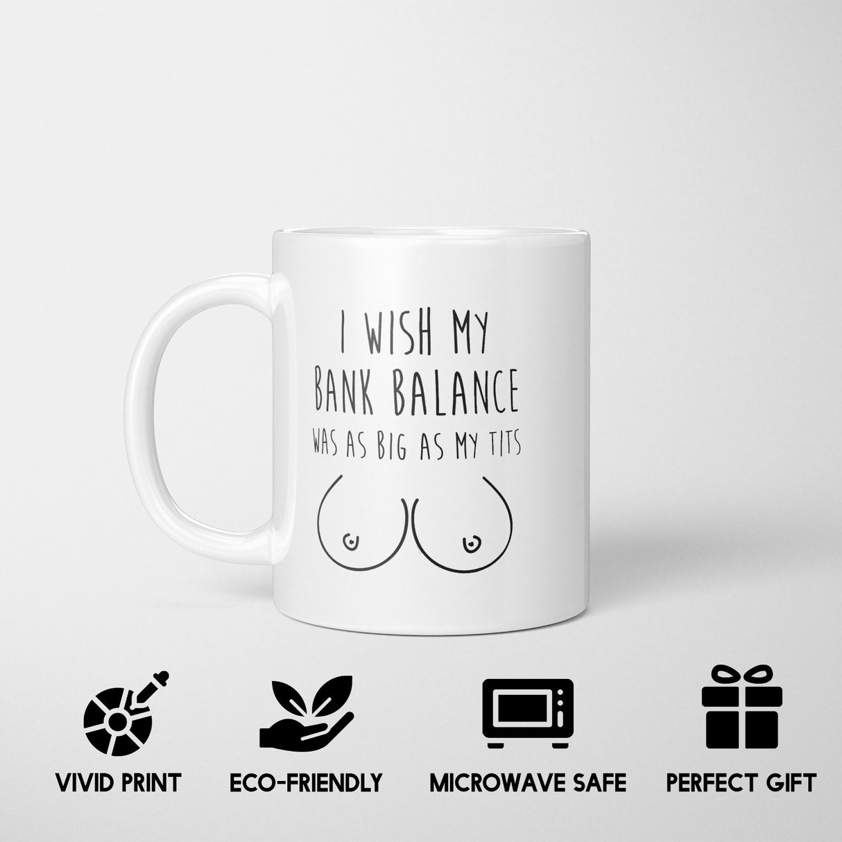 My Bank Balance Rude Funny Cheeky Gift Coffee Tea Mug + Coaster Option Him Her