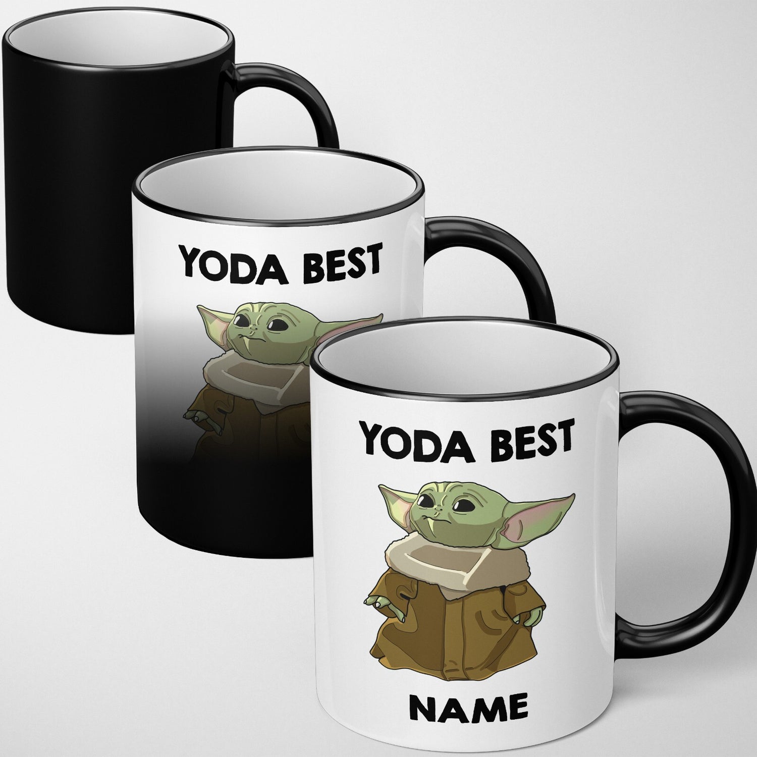 Yoda Best Star Wars Custom Name Heat Sensitive Magic Changing Mug Novelty Cup