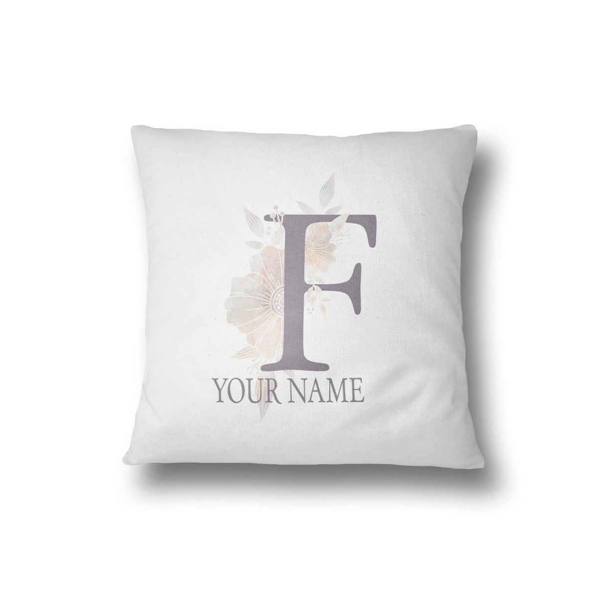 Personalised Misty Dusty Pastel Alphabet Floral Name Initial Letter Cushion