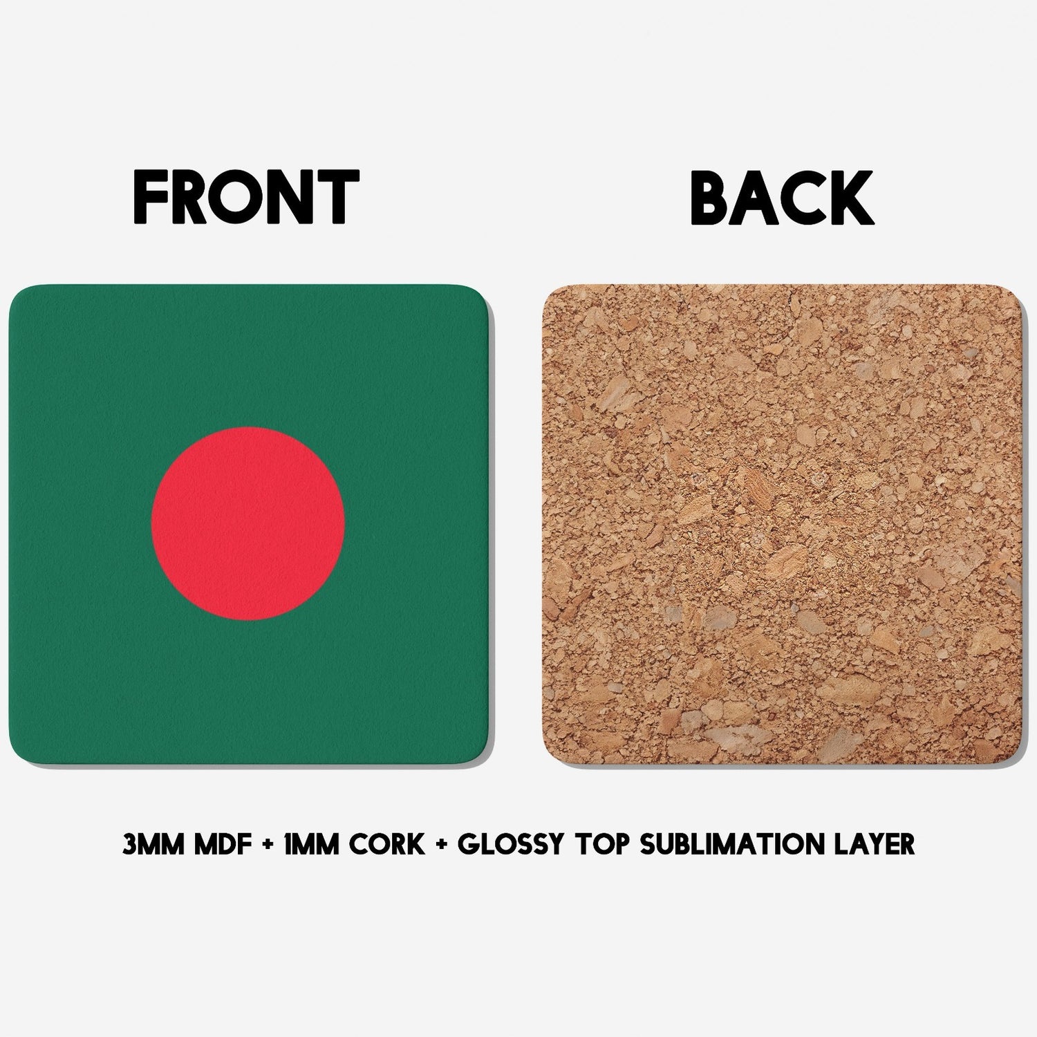 Bangladesh Flag Design Coffee Tea Mug Cup Set Coaster Gift Him Her Custom Print