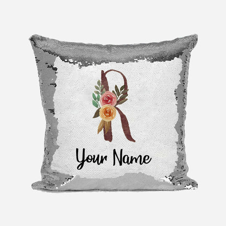 Personalised Floral Watercolour Effect Alphabet Sequin Magic Cushion + Pillow