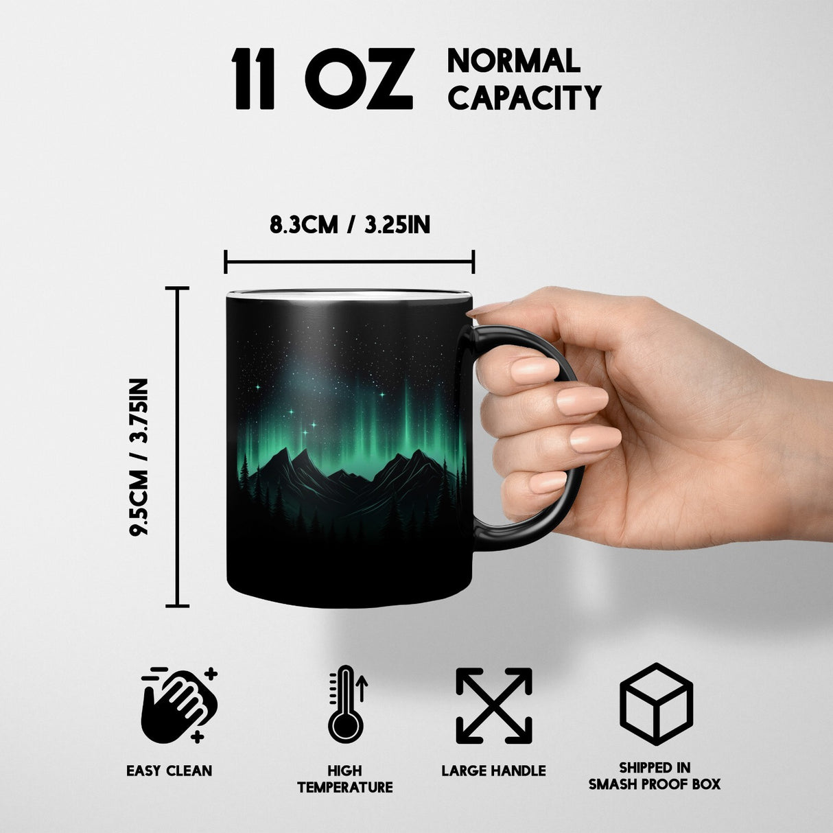 Northern Lights Heat Sensitive Magic Colour Changing Mug Novelty Drink Cup Gift