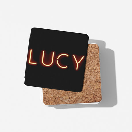 Personalised Neon Alphabet Novelty Print Coffee Tea Mug Coaster Gift Him Her