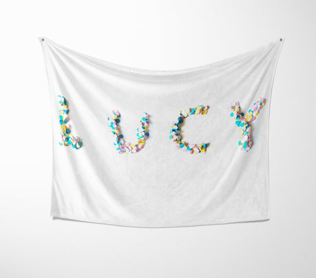 Personalised Confetti Handmade Print Novelty Soft Fleece Mink Blanket Gift Decor