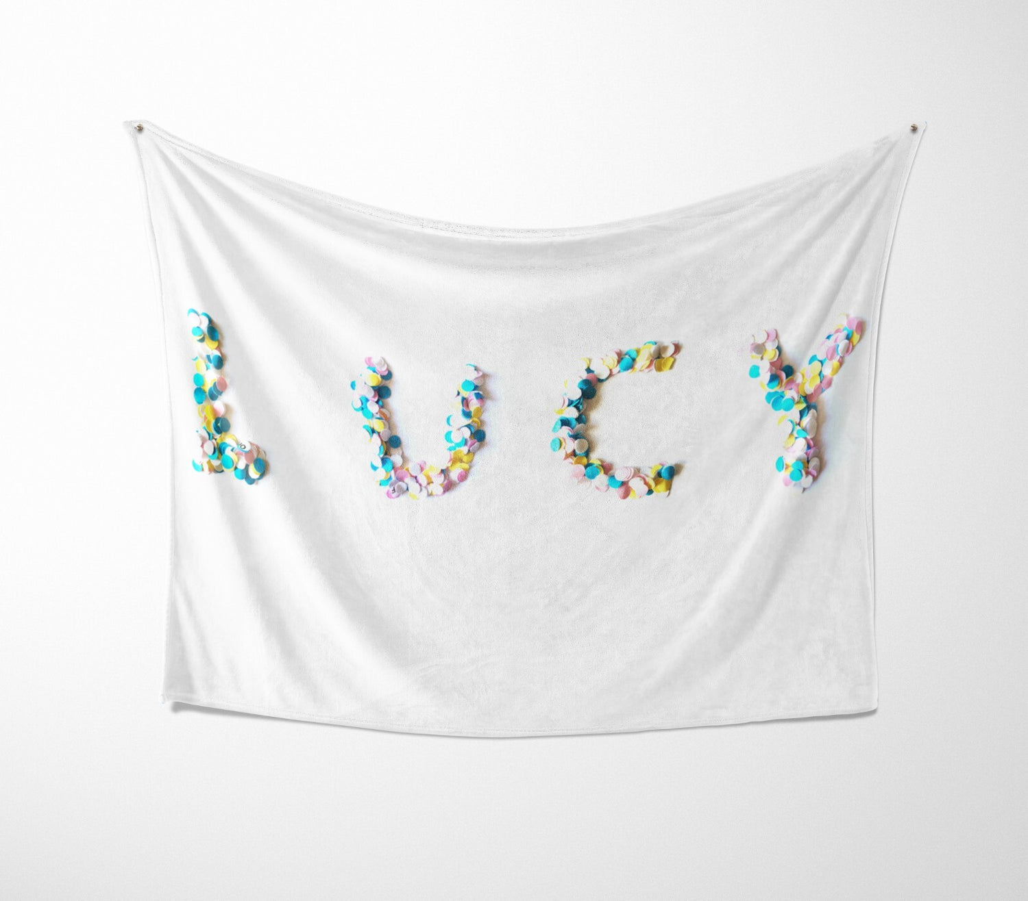 Personalised Confetti Handmade Print Novelty Soft Fleece Mink Blanket Gift Decor