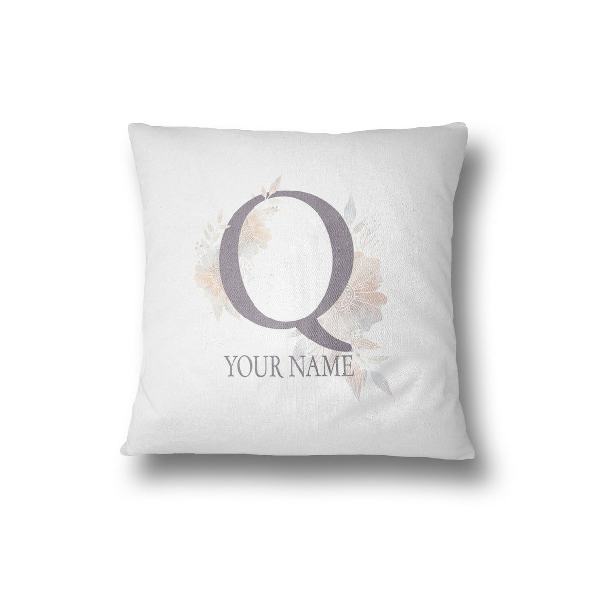 Personalised Misty Dusty Pastel Alphabet Floral Name Initial Letter Cushion