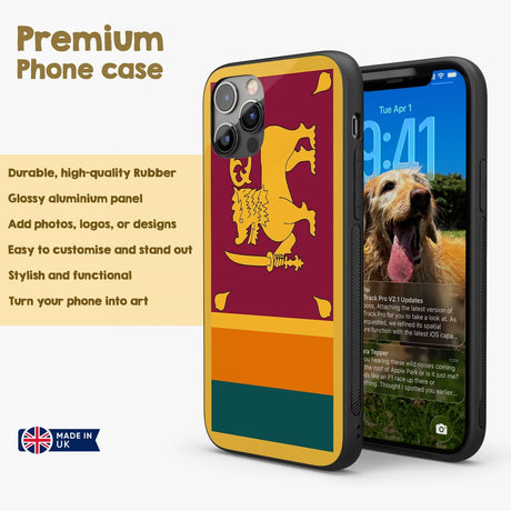 Sri Lanka Flag Printed iPhone Case Black TPU Size Cover Protector Patriotic Gift