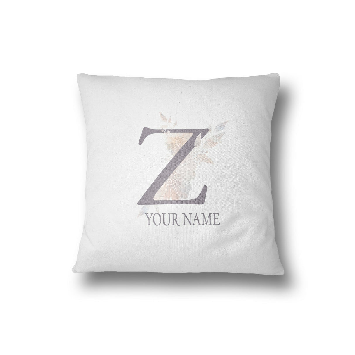 Personalised Misty Dusty Pastel Alphabet Floral Name Initial Letter Cushion
