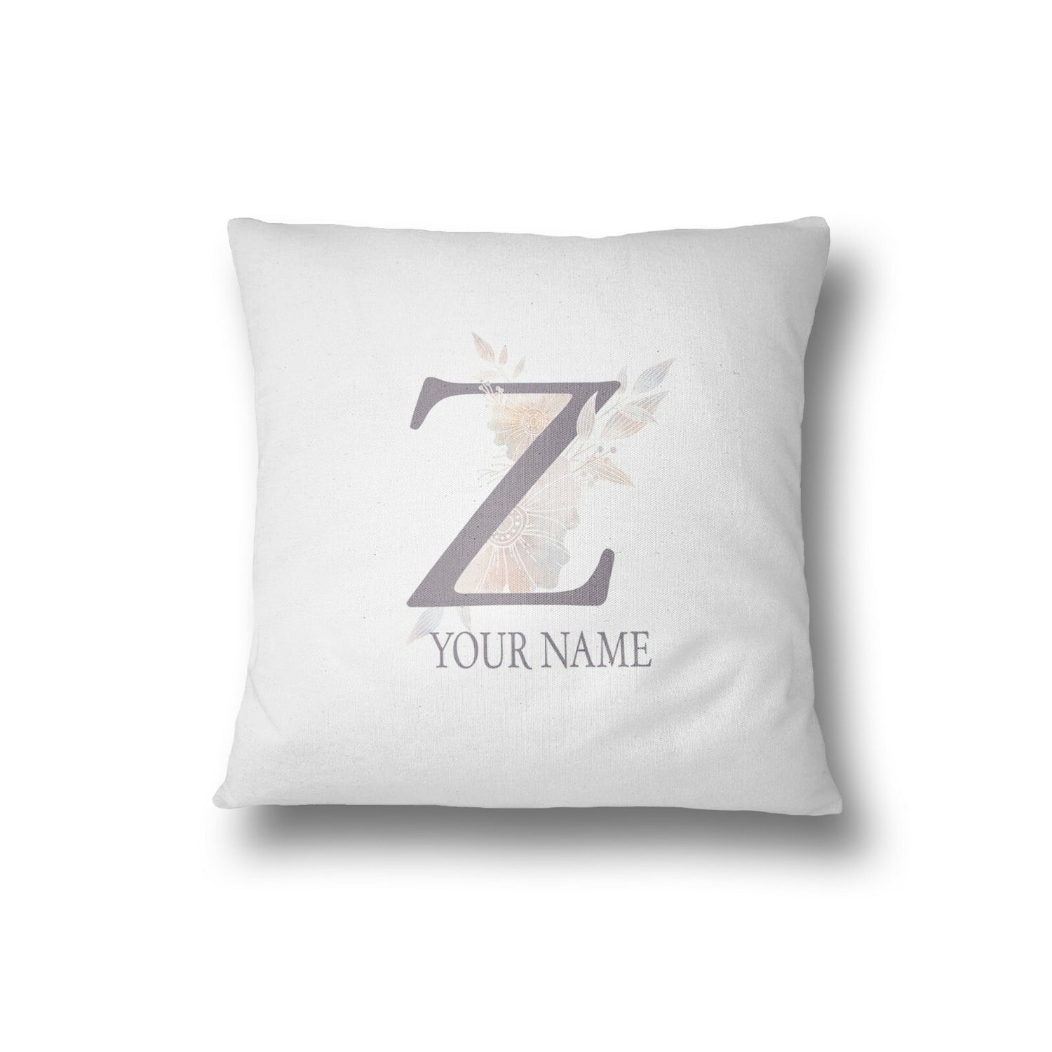 Personalised Misty Dusty Pastel Alphabet Floral Name Initial Letter Cushion