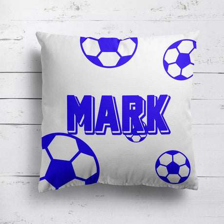 Personalised Custom Name Colour Football Fan Kids Square Fill Zip Cushion Throw