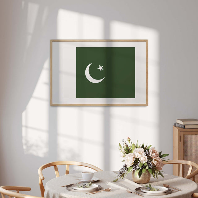 Pakistan Flag Design Custom Wall Art Poster Moon Star Picture Print & Gift Decor
