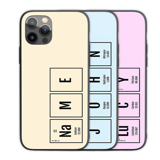 Science Chemistry Alphabet Name Personalised Custom - Printed iPhone Black Case