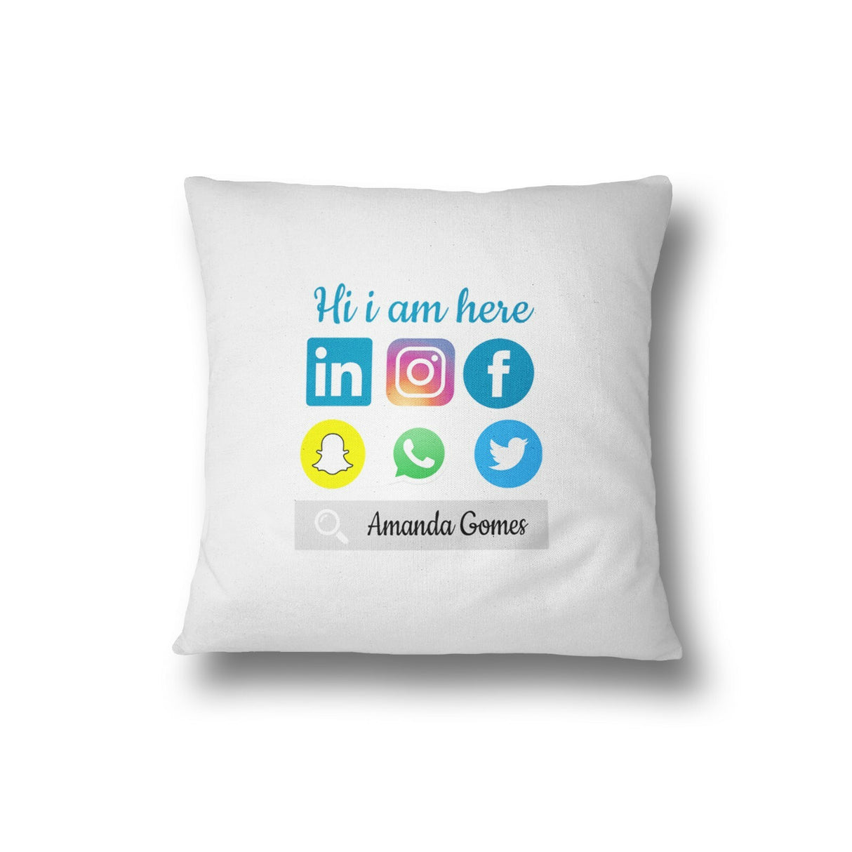 Social Media Personalisable Filled Cushion Bedroom Decoration
