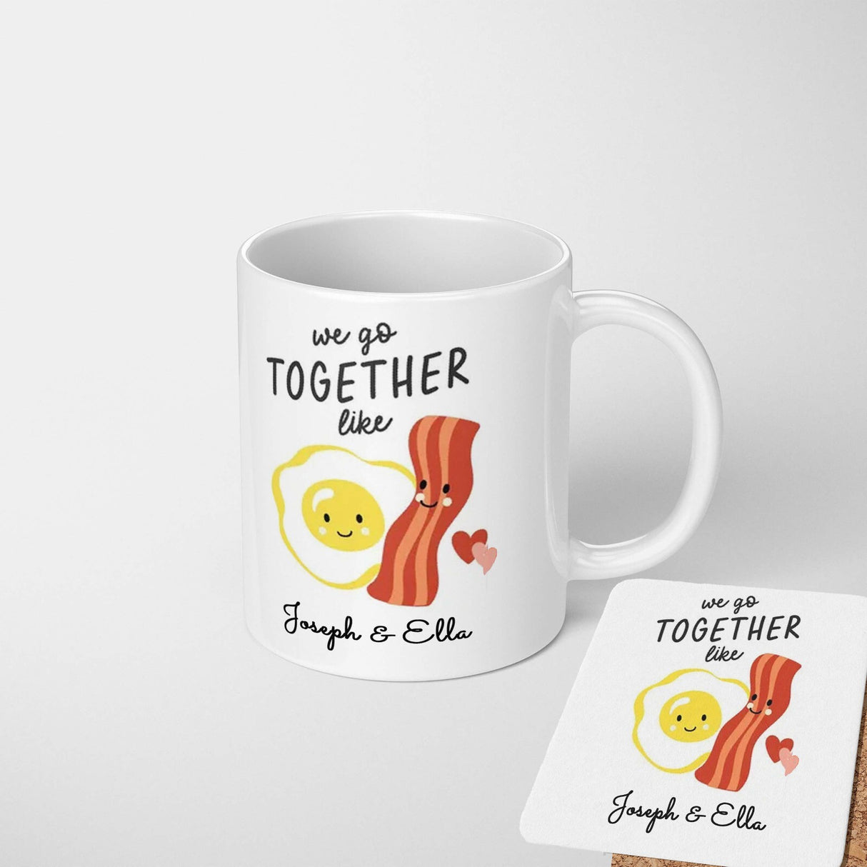 Personalised Name Valentines Love Gift Coffee Tea Mug + Coaster Option Him Her