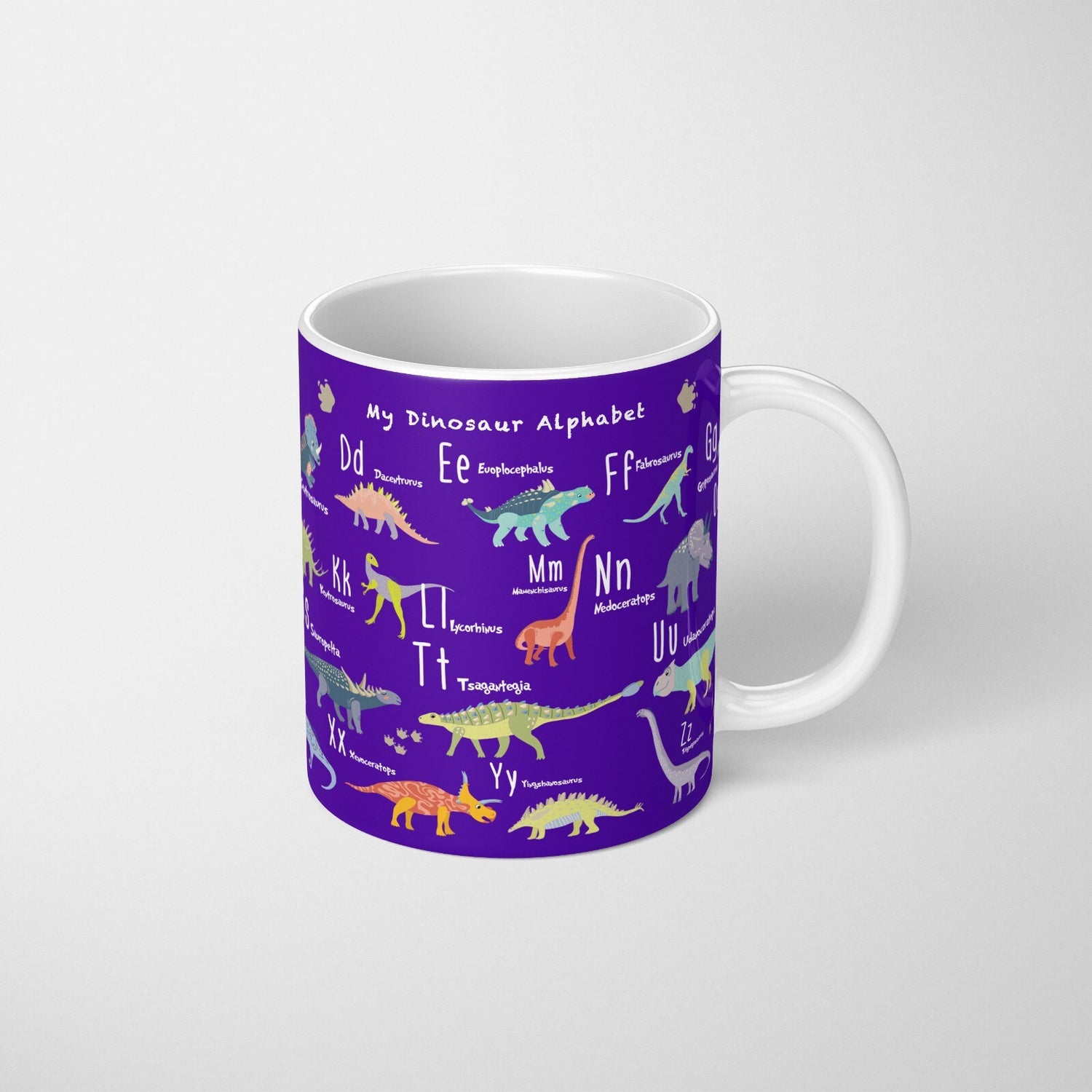 Dinosaur Alphabet Personalised Custom  Print Coffee Tea Mug Coaster Gift Him Her