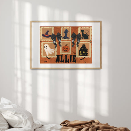 Halloween Spooky Custom Personalised Name Wall Art Poster Picture Print Decor