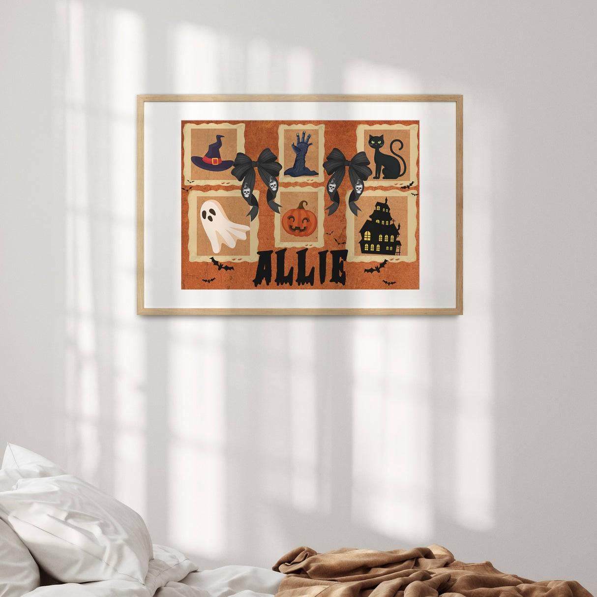 Halloween Spooky Custom Personalised Name Wall Art Poster Picture Print Decor