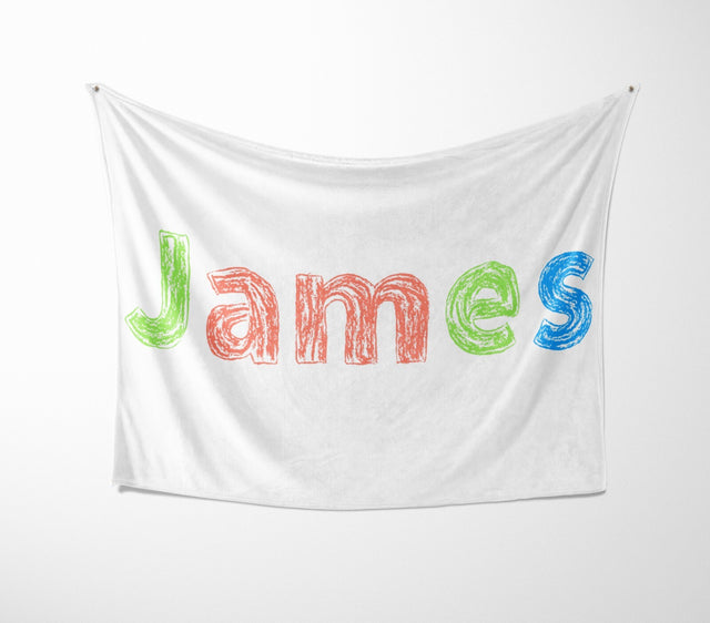 Personalised Name Colourful Retro Novelty Soft Fleece Mink Blanket Gift Decor