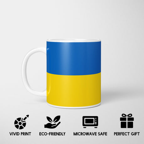 Ukraine Flag Design Patriotic Coffee Tea Mug Cup Set Coaster Gift Him Her Custom