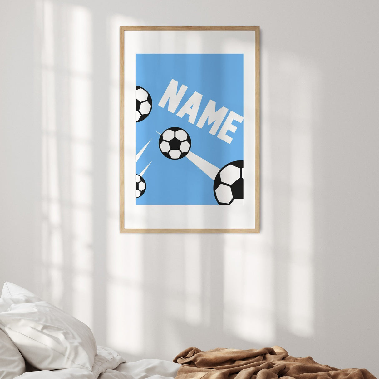 Personalised Custom Name Football Strik Wall Art Poster Quantity Print Decor