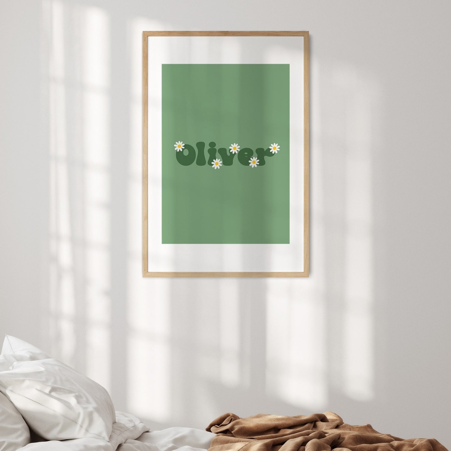 Personalised Custom Name Colour Groovy Daisy Wall Art Poster Print & Decor