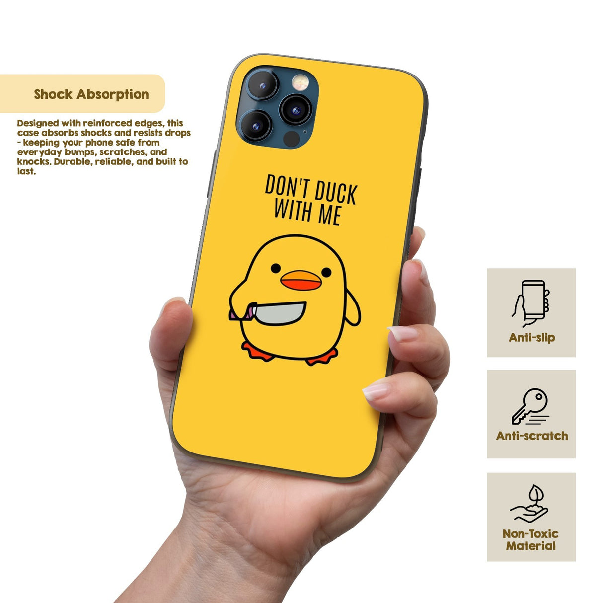 Don't Duck With Me Funny - Personalised Custom Cover - Printed iPhone Black Case