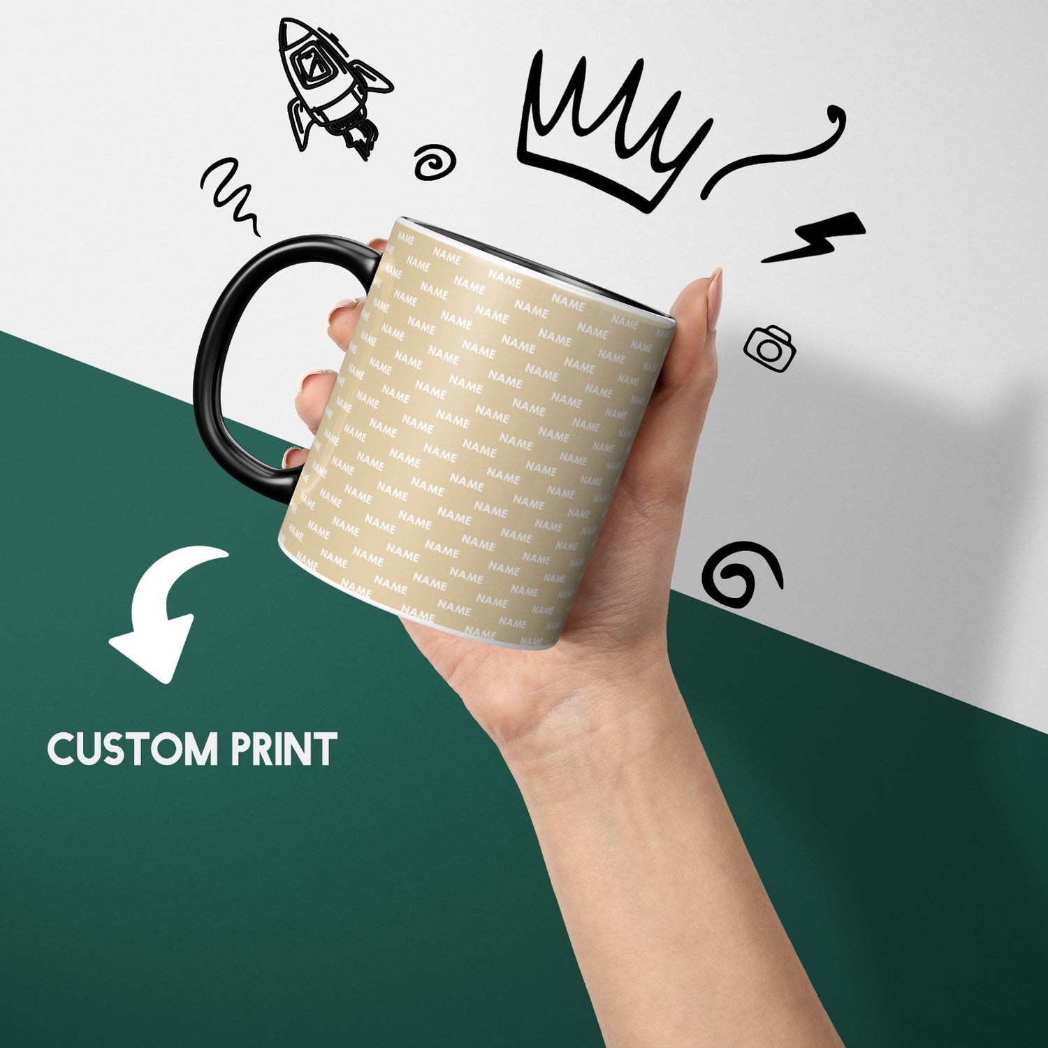 Personalised Custom Name Heat Sensitive Magic Colour Changing Mug Novelty Cup