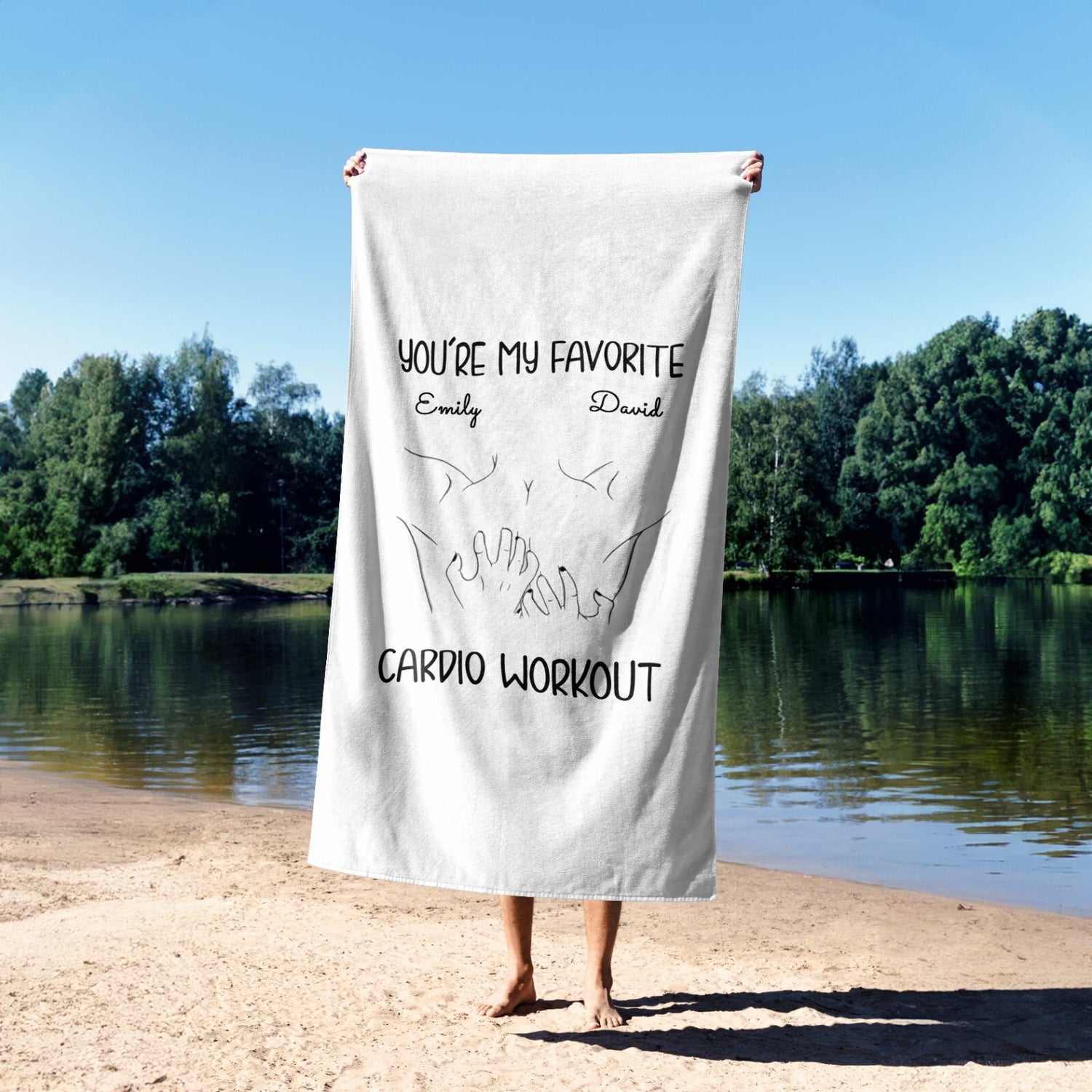 My Favourite Cardio Custom Coloured Cheeky Funny Naughty Beach Bath Sheet Towel