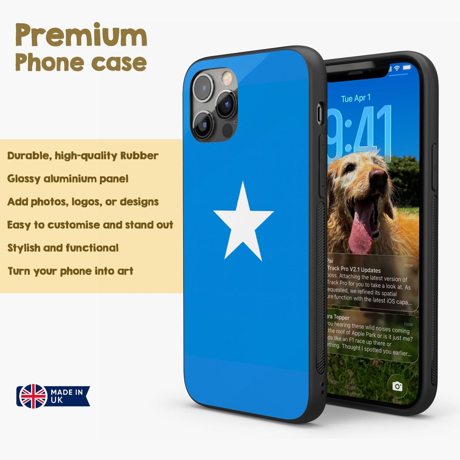 Somalia Flag Design Gift Protector Custom Printed iPhone Case - Black TPU Cover