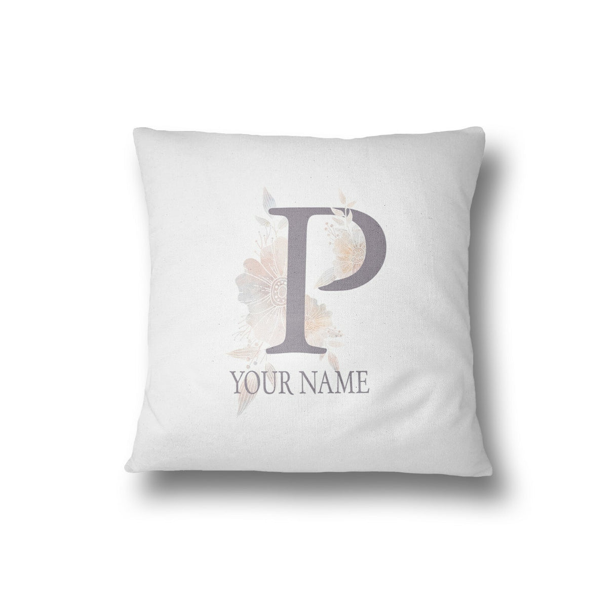 Personalised Misty Dusty Pastel Alphabet Floral Name Initial Letter Cushion