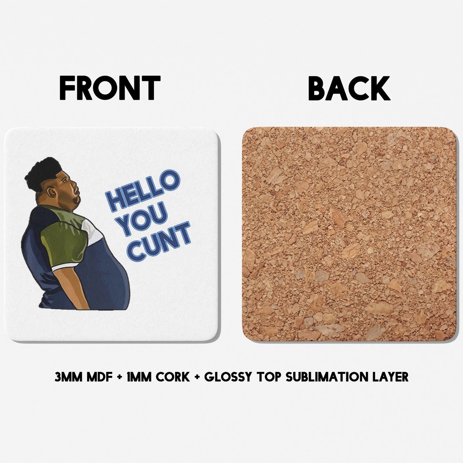 Harvey Hello You C*nt Rude Cheeky Gift Coffee Tea Mug + Coaster Option Him/Her