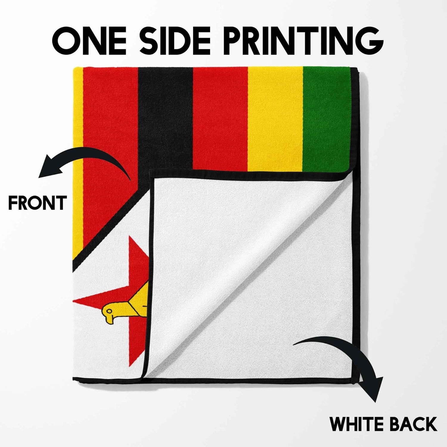 Zimbabwe Flag Patriotic Towel Highly Absorbent Beach Bath Sheet Soft Custom Gift
