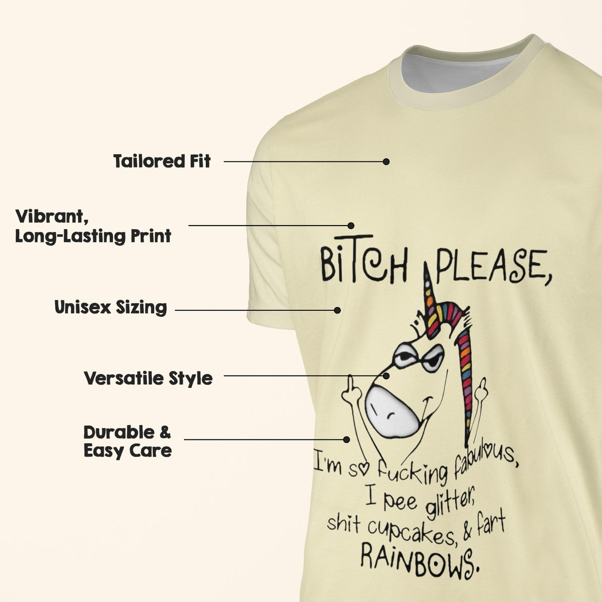 Personalised Unicorn Pee Glitter T-Shirt Custom Printed Unisex Choose Colour