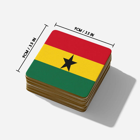 Ghana Flag Ghanaian Patriotic Coffee Tea Mug Cup Set Coaster Gift Him Her Custom