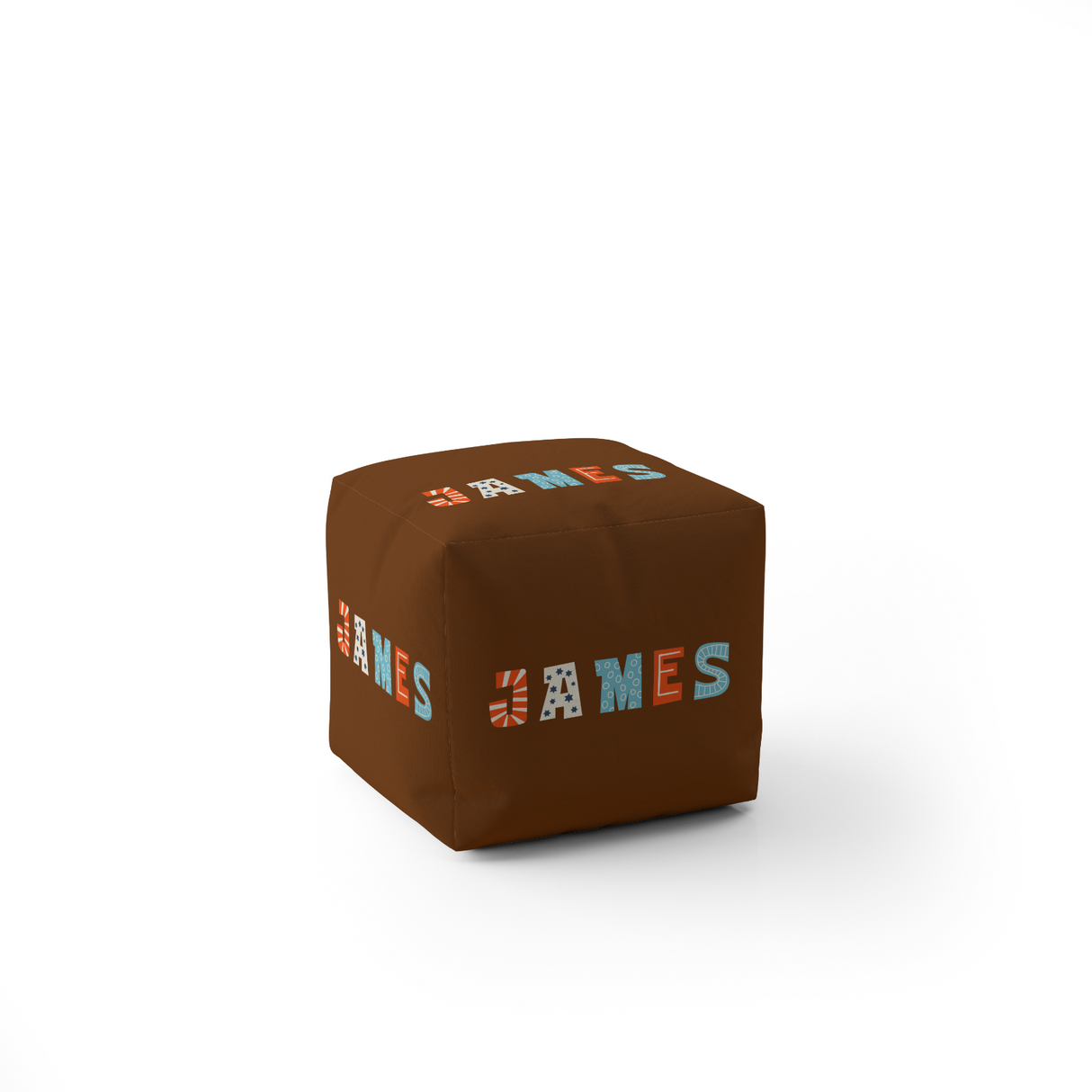 Personalised Name Kids Alphabet Onyx Kids Ottoman Filled Pouffe Washable Cover