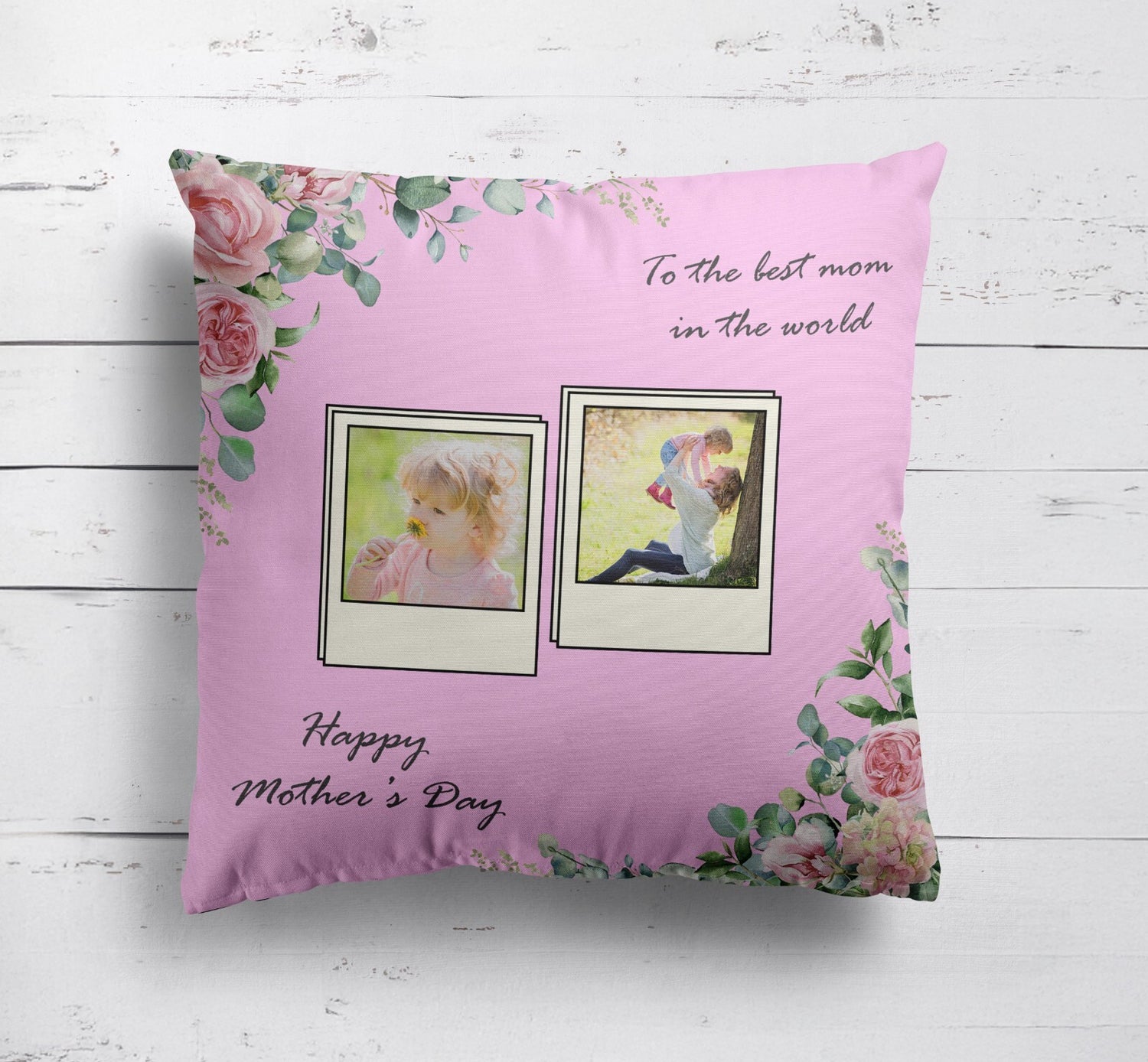Upload Your Own Photos Mother's Day Novelty Memory Square Filled Cushion Gift