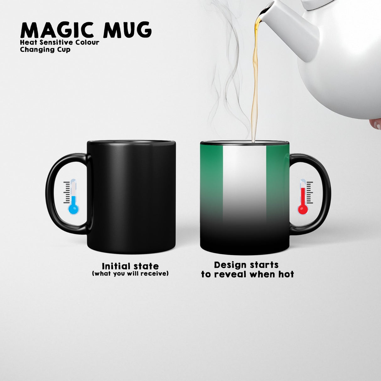 Nigeria Flag Nigerian Design Tea Gift Heat Sensitive Magic Colour Changing Mug