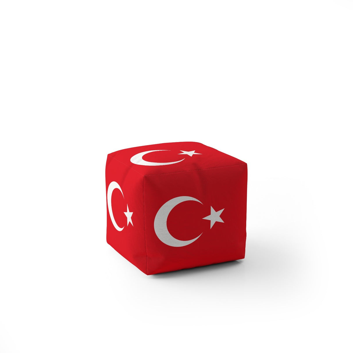 Turkey Flag Turkish Ottoman Filled Pouffe Footrest Washable Cover Custom Gift