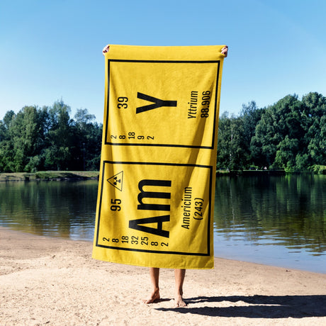Personalised Science Chemical Periodic Colour Absorbent Beach Bath Sheet Towel