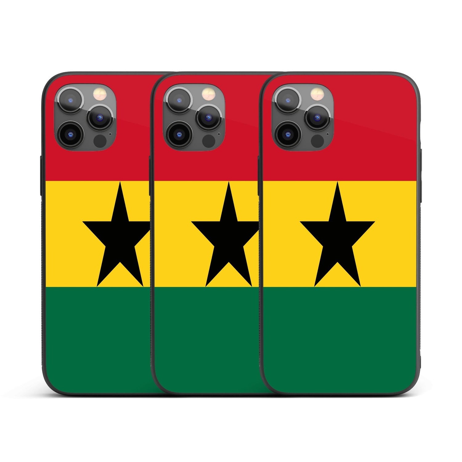 Ghana Flag Ghanaian Patriotic iPhone Case Black TPU Cover Protector Custom Gift
