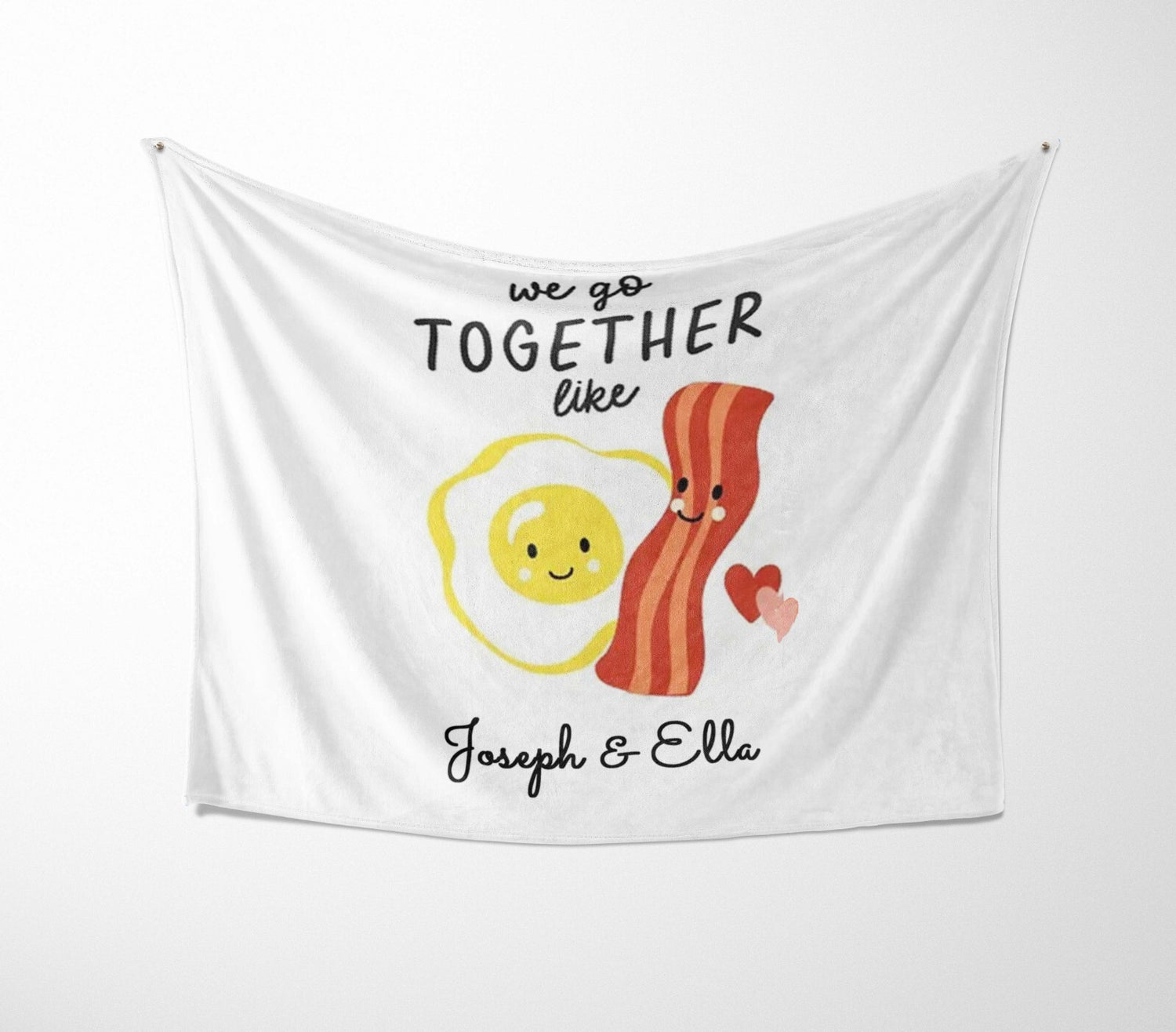 We Go Together Like Eggs + Bacon Valentines Anniversary Fleece Mink Blanket Gift