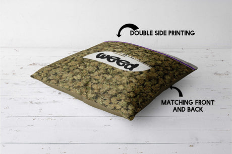 Weed Bag Funny Prank Cheeky Novelty Joke Square Fill Zipped Close Cushion Throw