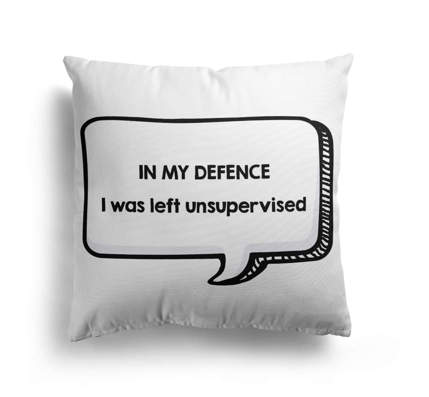 In My Defence Rude Funny Novelty Custom Colour Square Filled Cushion Decor Gift