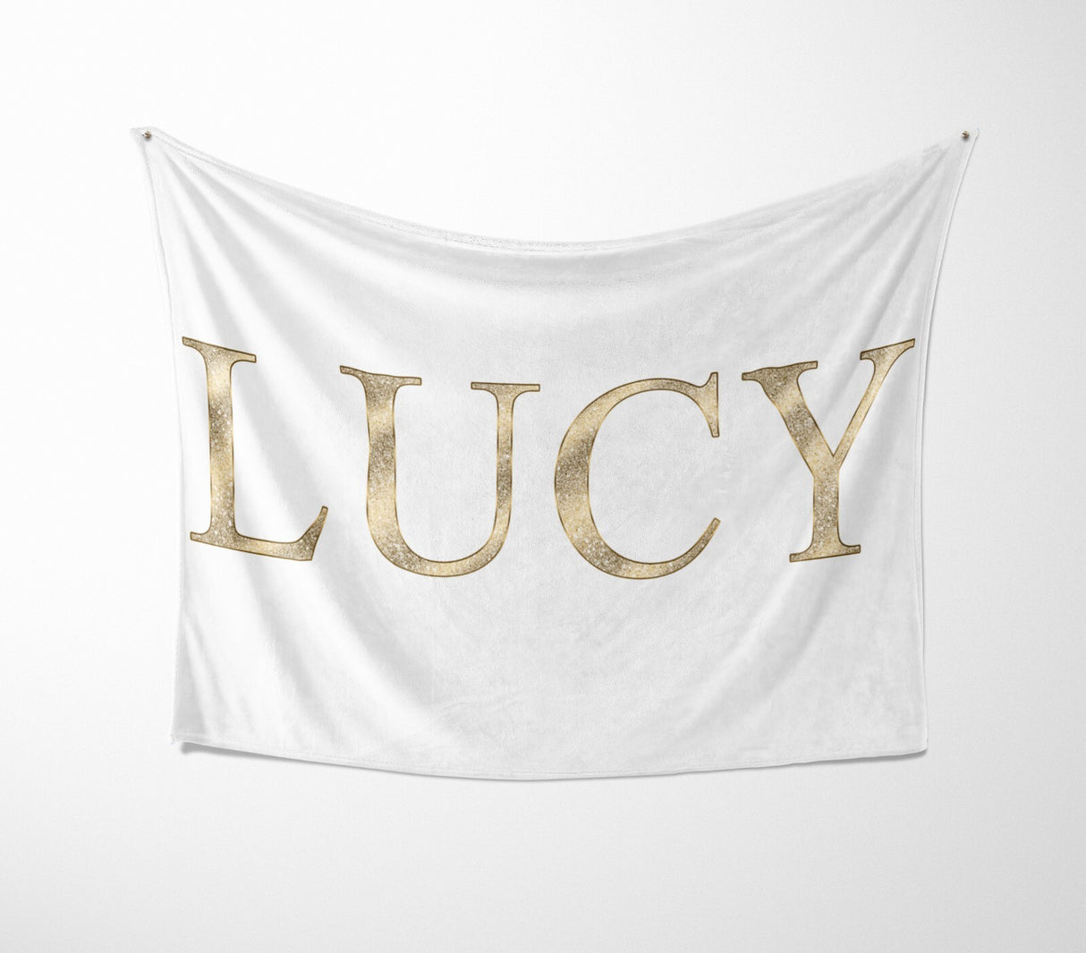 Personalised Name Vector Golden Alphabet Soft Fleece Mink Blanket Gift Decor