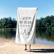 I Wish My Bank Balance Rude Joke Custom Coloured Novelty Beach Bath Sheet Towel